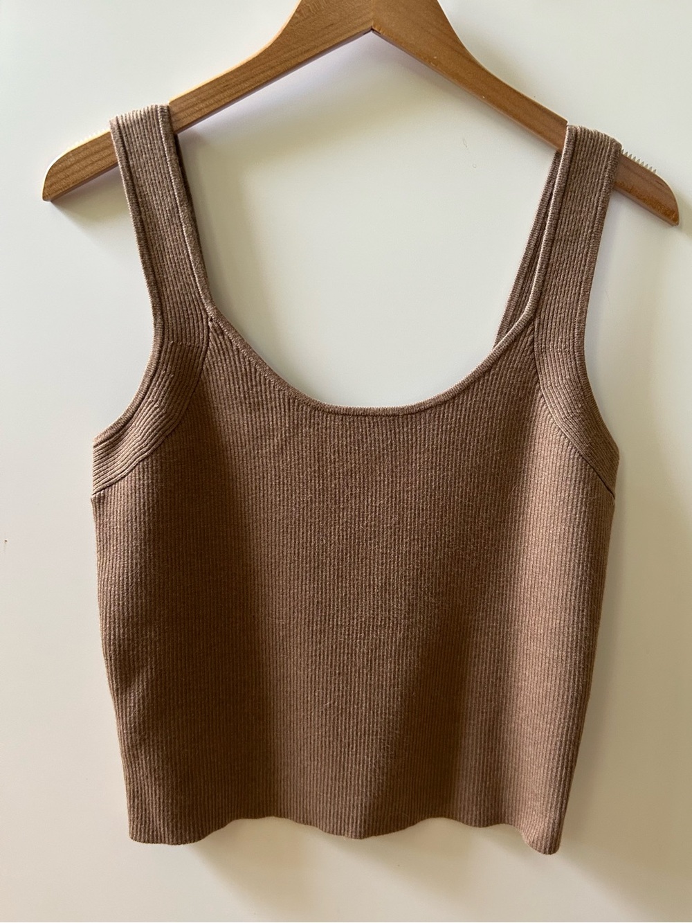 AYR The Daybed Brown Ribbed Knit Sweater Tank